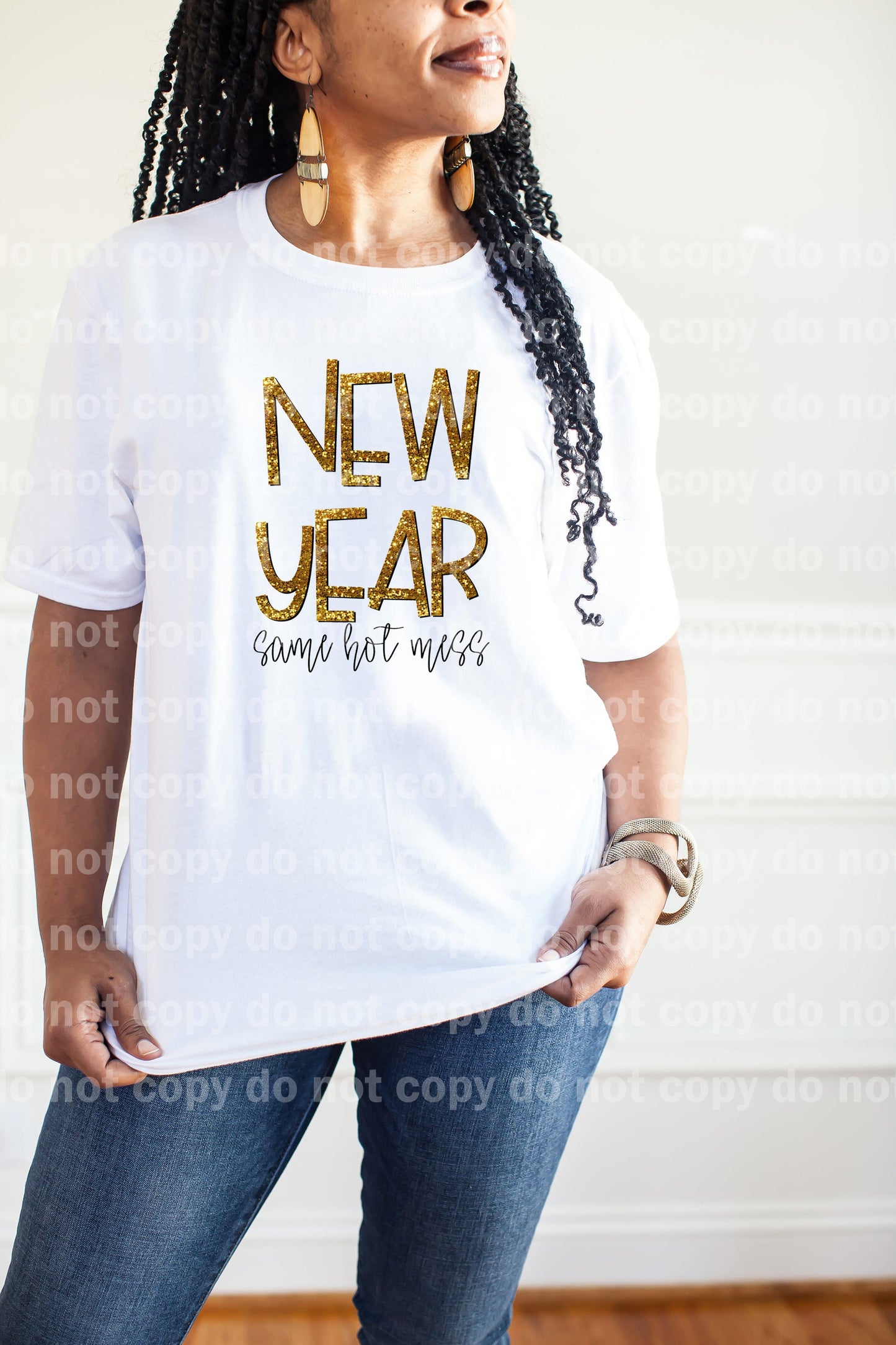 New Year Same Hot Mess Gold Glitter Dream Print or Sublimation Print