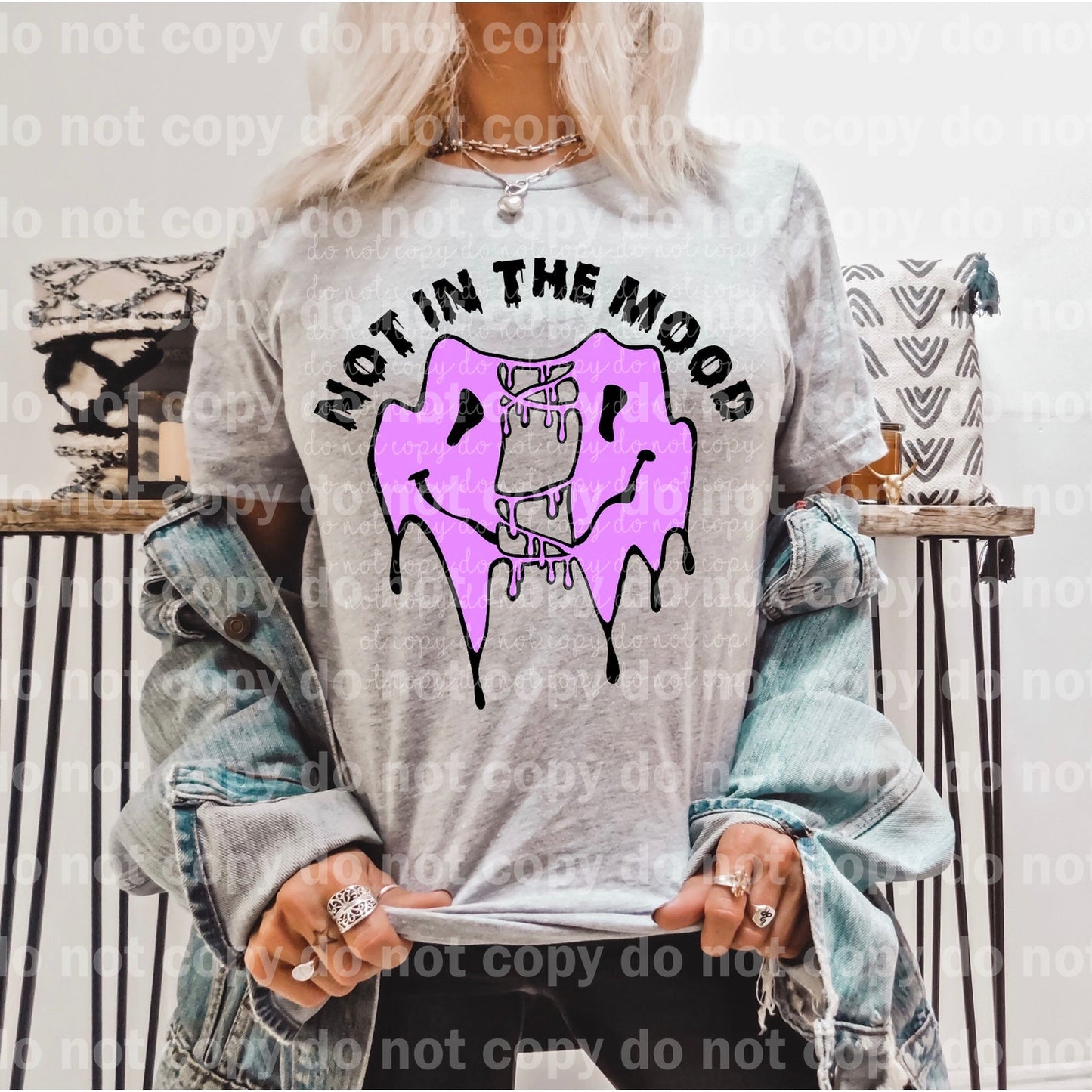 Not In The Mood Drippy Smiley Dream Print or Sublimation Print