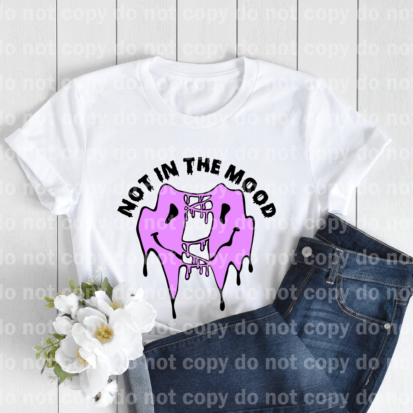 Not In The Mood Drippy Smiley Dream Print or Sublimation Print