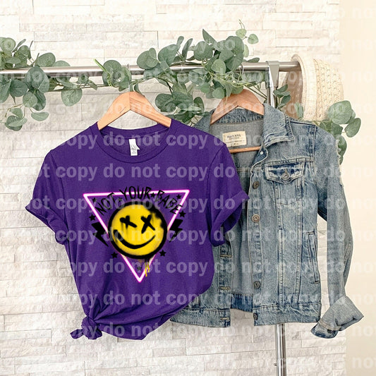 Not Your Babe Neon Smiley Lightning Bolt Dream Print or Sublimation Print