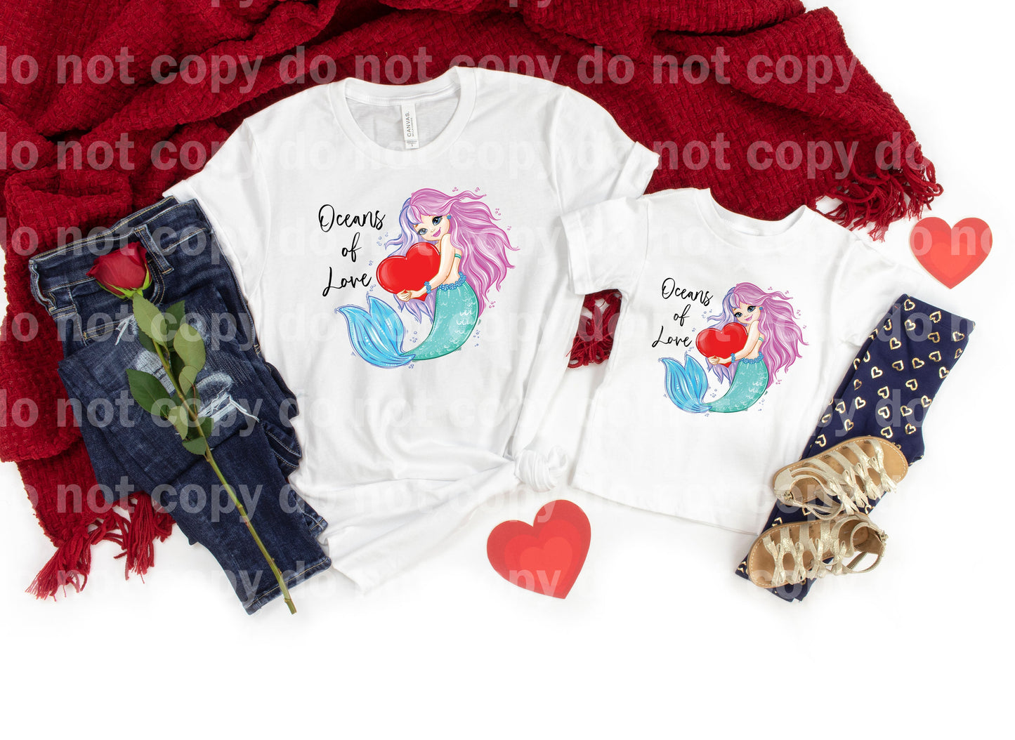 Oceans of Love Mermaid with Heart Dream Print or Sublimation Print