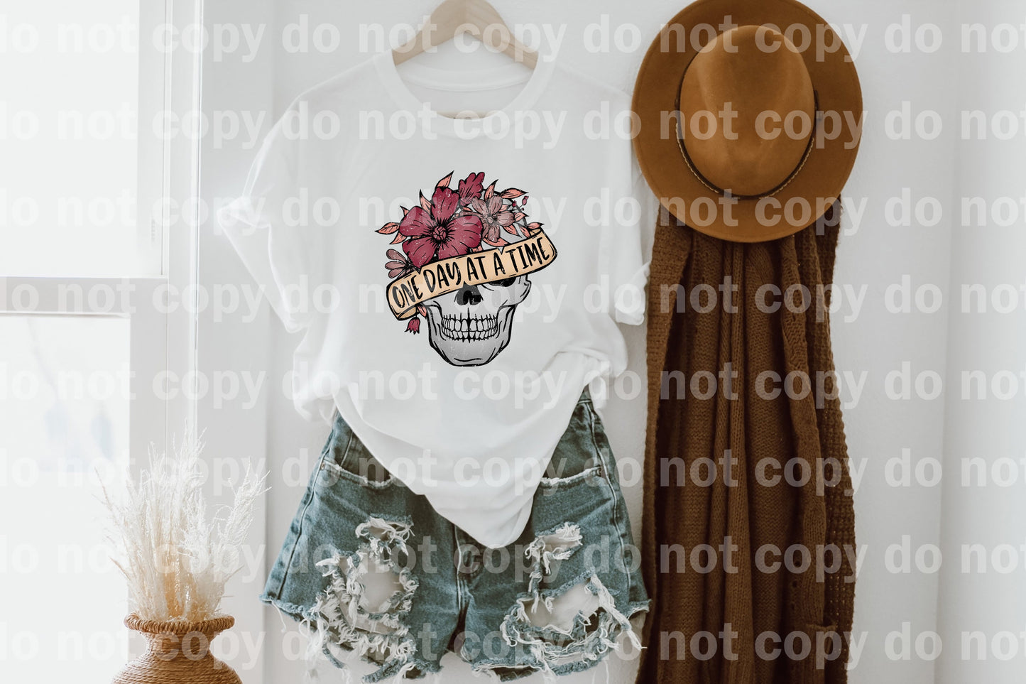 One Day At A Time Distressed Full Color/One Color Dream Print or Sublimation Print