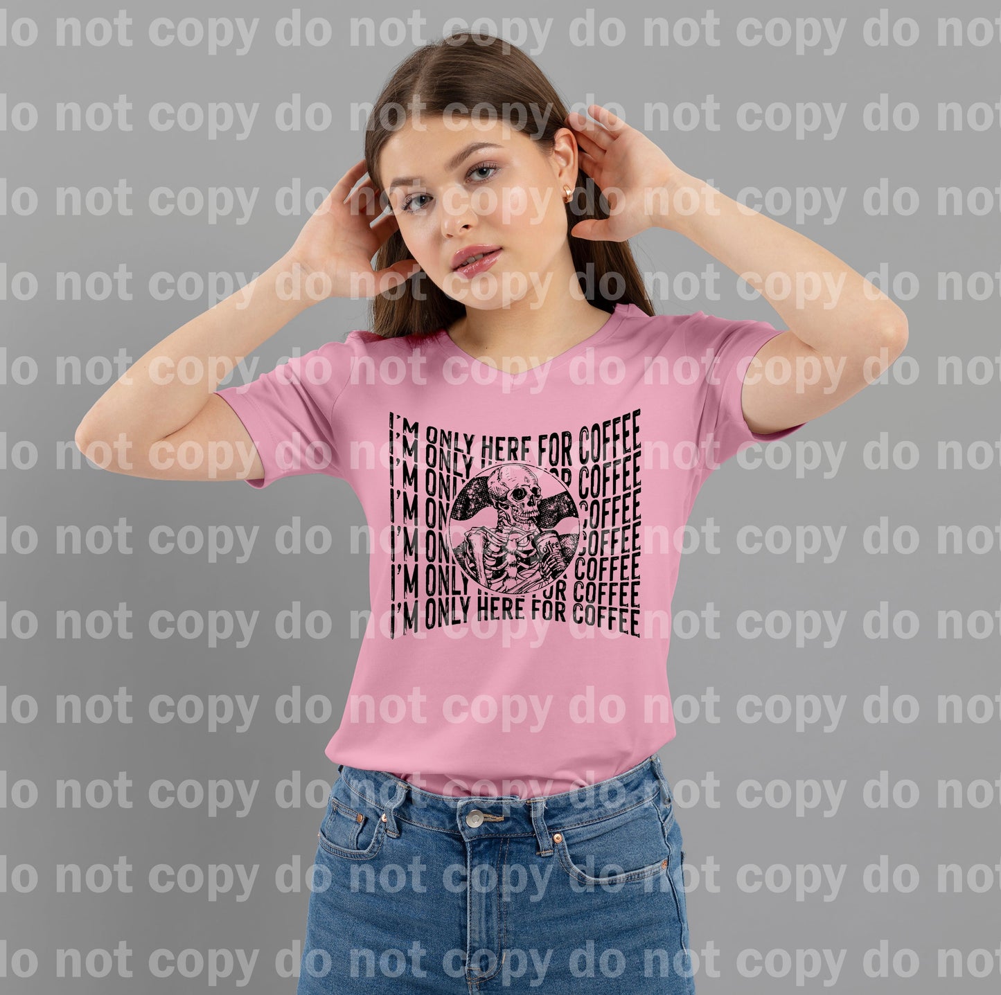 I'm Only Here For Coffee Skeleton Matching Set Dream Print or Sublimation Print