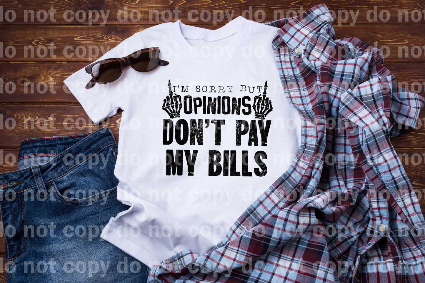 I'm Sorry But Opinions Don't Pay My Bills Skellie Peace Sign/Middle Finger Dream Print or Sublimation Print
