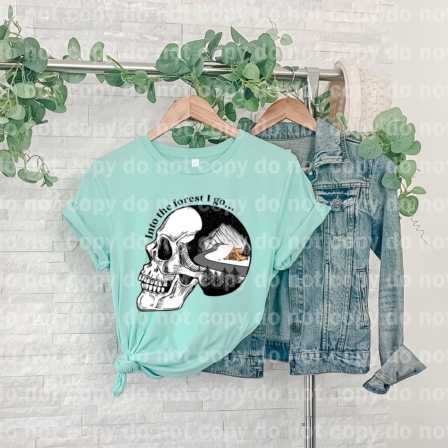 Into The Forest I Go Outdoorsy Skull Dream Print or Sublimation Print