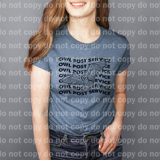 Owl Post Service Wavy Word Stack Black Dream Print or Sublimation Print