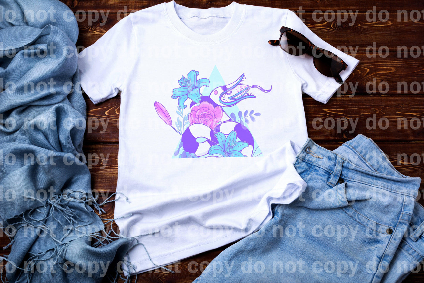 Sandworm Floral Triangle Pastel or rainbow  Color Style Dream Print or Sublimation Print