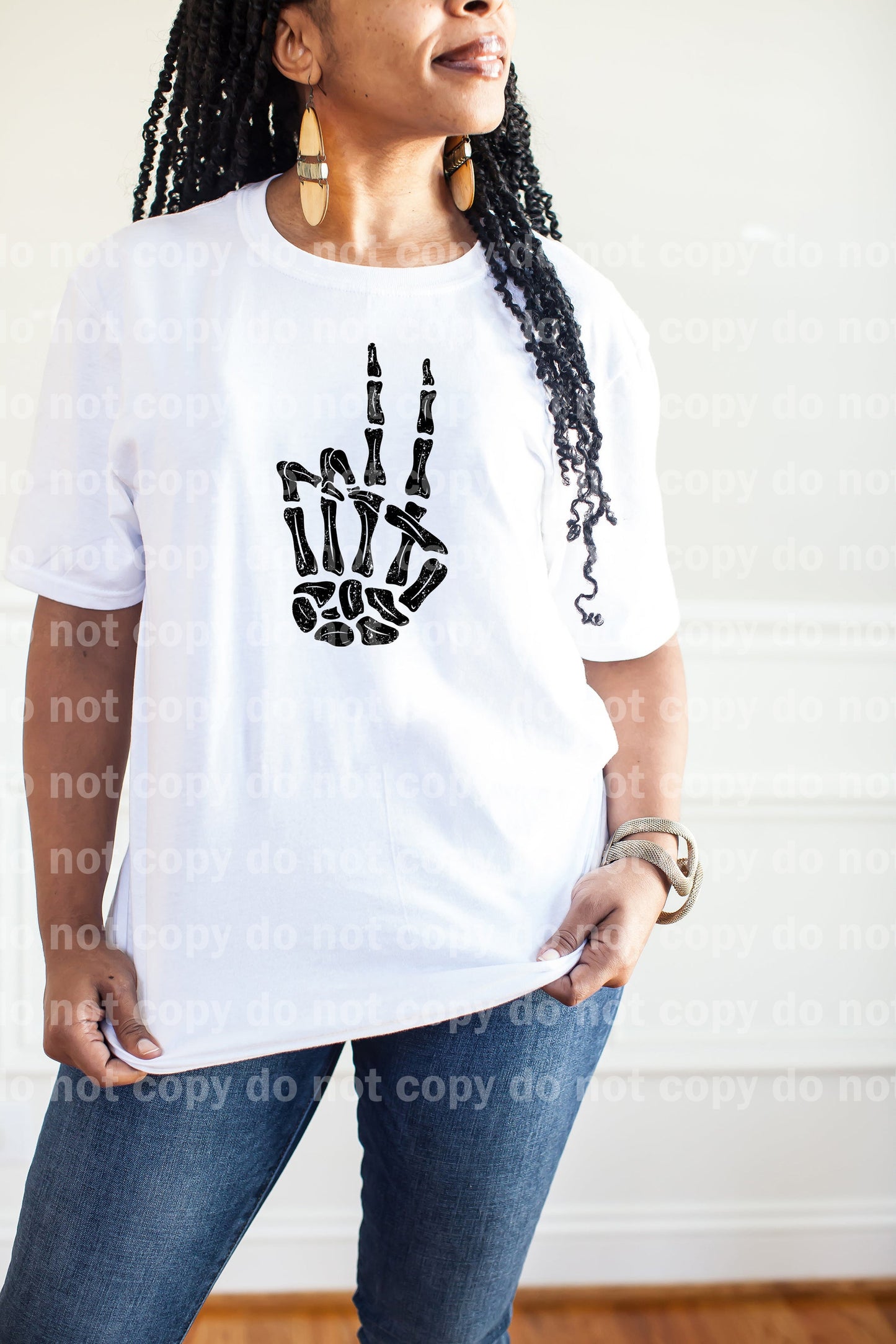 Peace Skellie Hand Distressed Dream Print or Sublimation Print