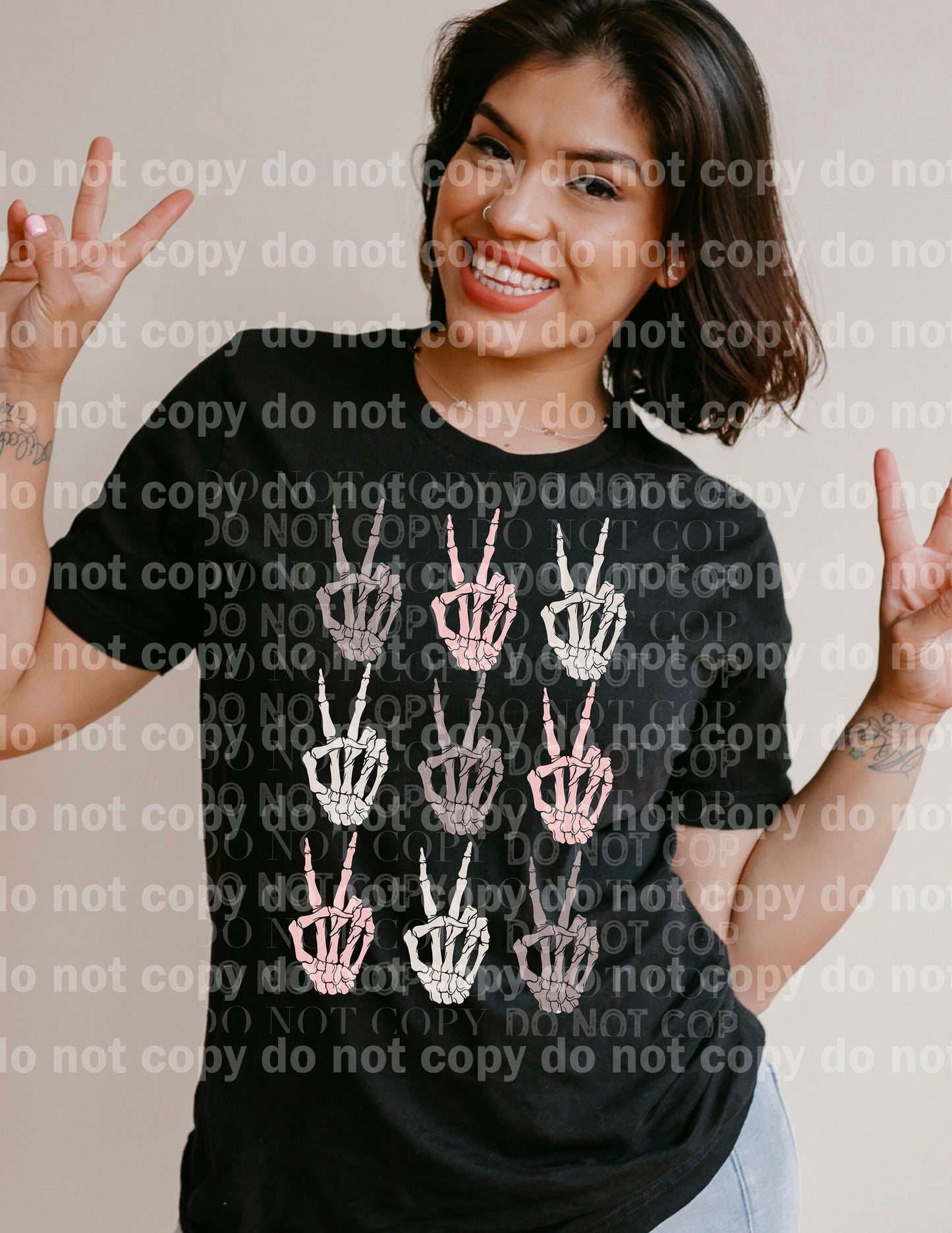 Peace Skellie Hand Full Color/One Color Dream Print or Sublimation Print