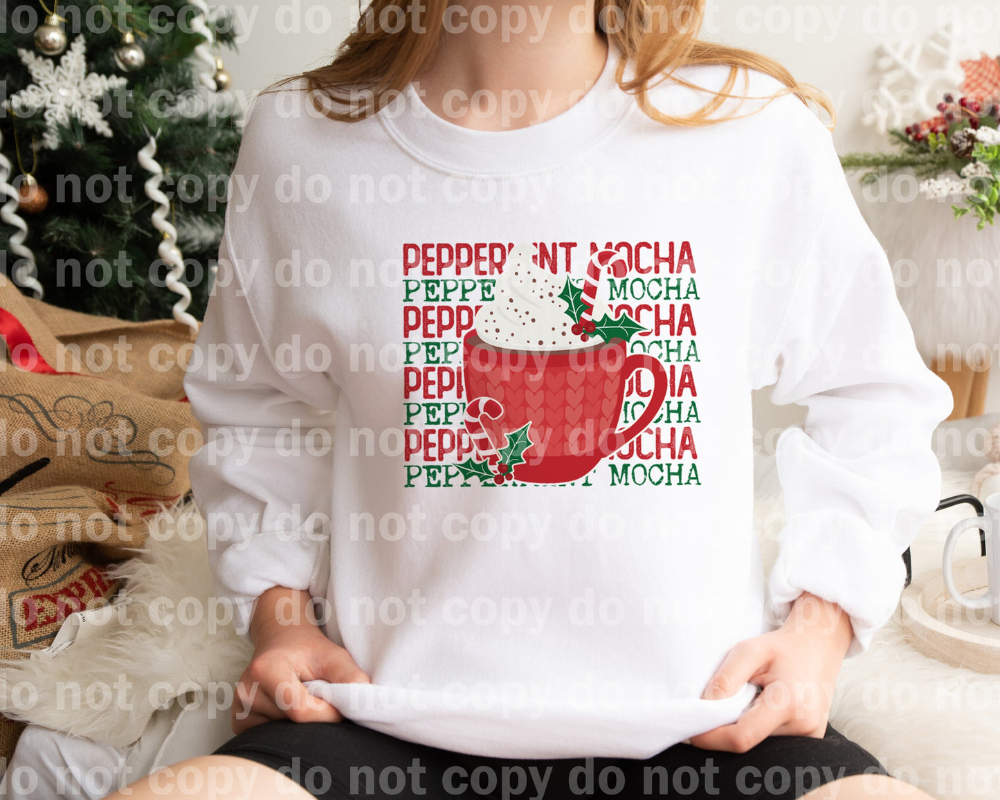 Peppermint Mocha Candy Cane Distressed Dream Print or Sublimation Print