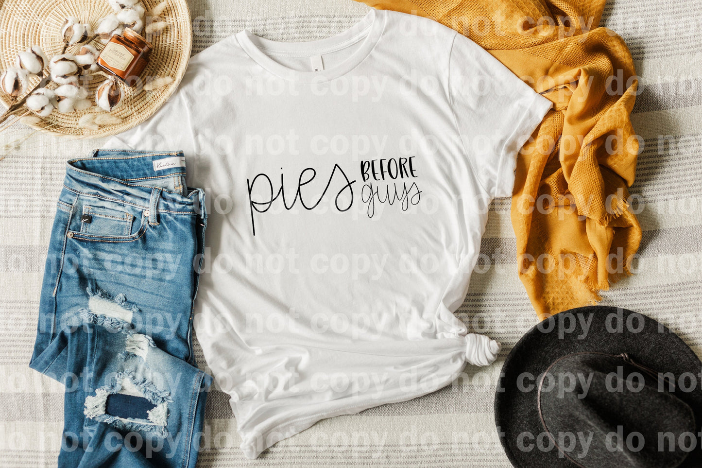 Pies Before Guys Typography Black/White Dream Print or Sublimation Print