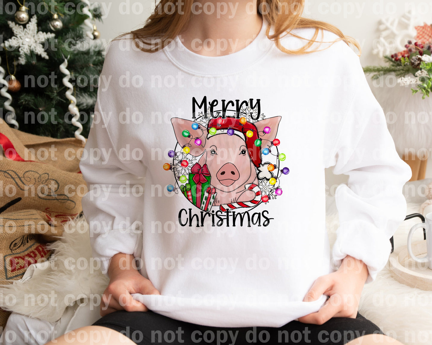 Merry Christmas Pig Dream Print or Sublimation Print