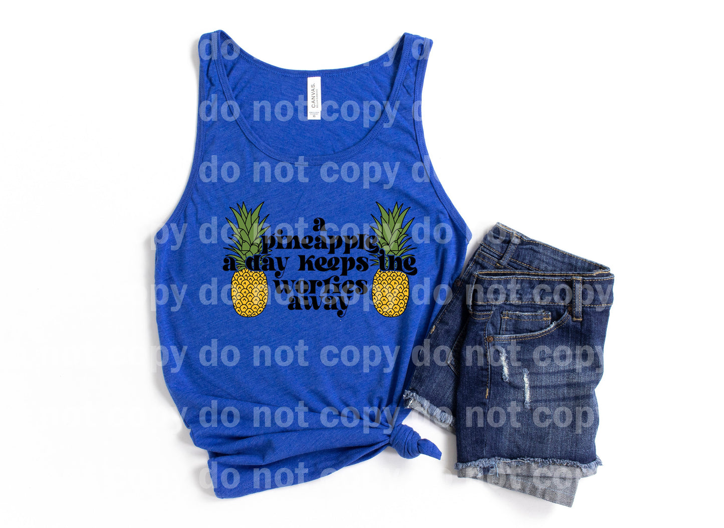 A Pineapple A Day Keeps The Worries Away Full Color/One Color Dream Print or Sublimation Print