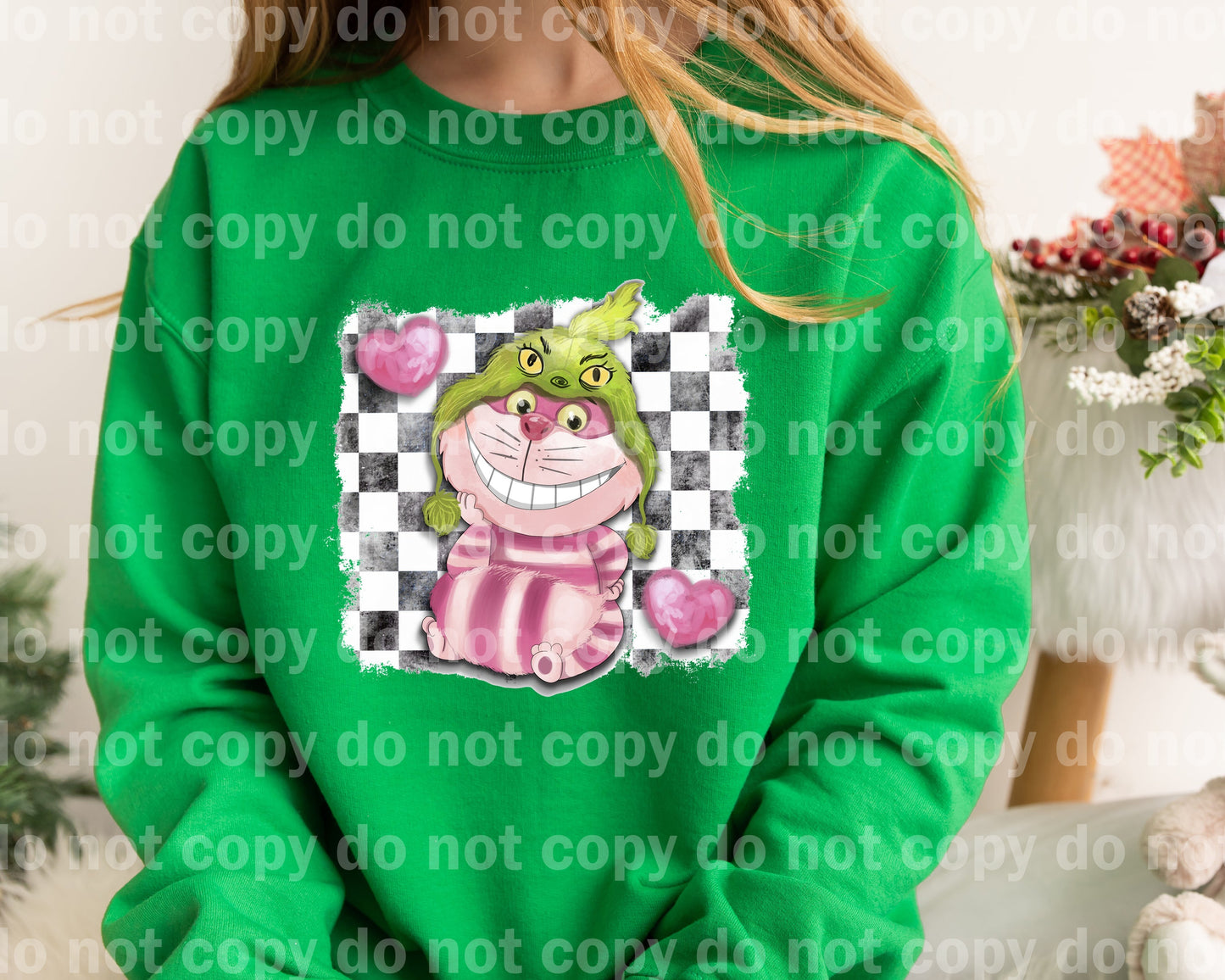 Pink Cat Christmas Dream Print or Sublimation Print