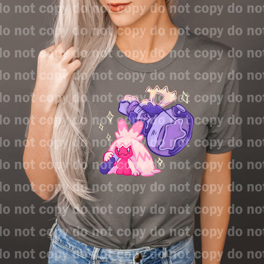 Pink Fairy With Hammer Pocket Monster Dream Print or Sublimation Print