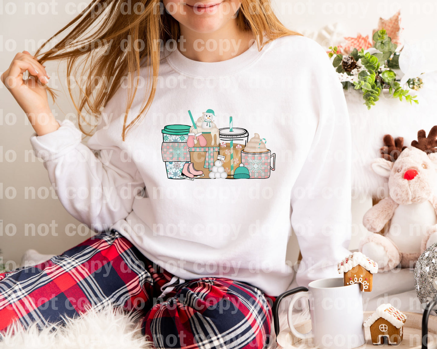 Pink Teal Winter Coffees Dream Print or Sublimation Print