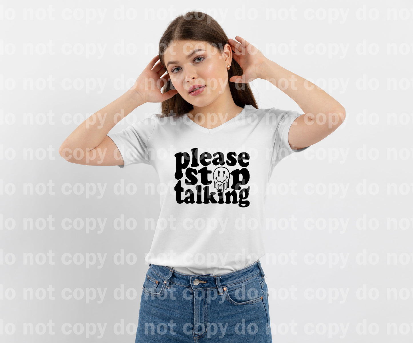 Please Stop Talking Black/Yellow Dream Print or Sublimation Print