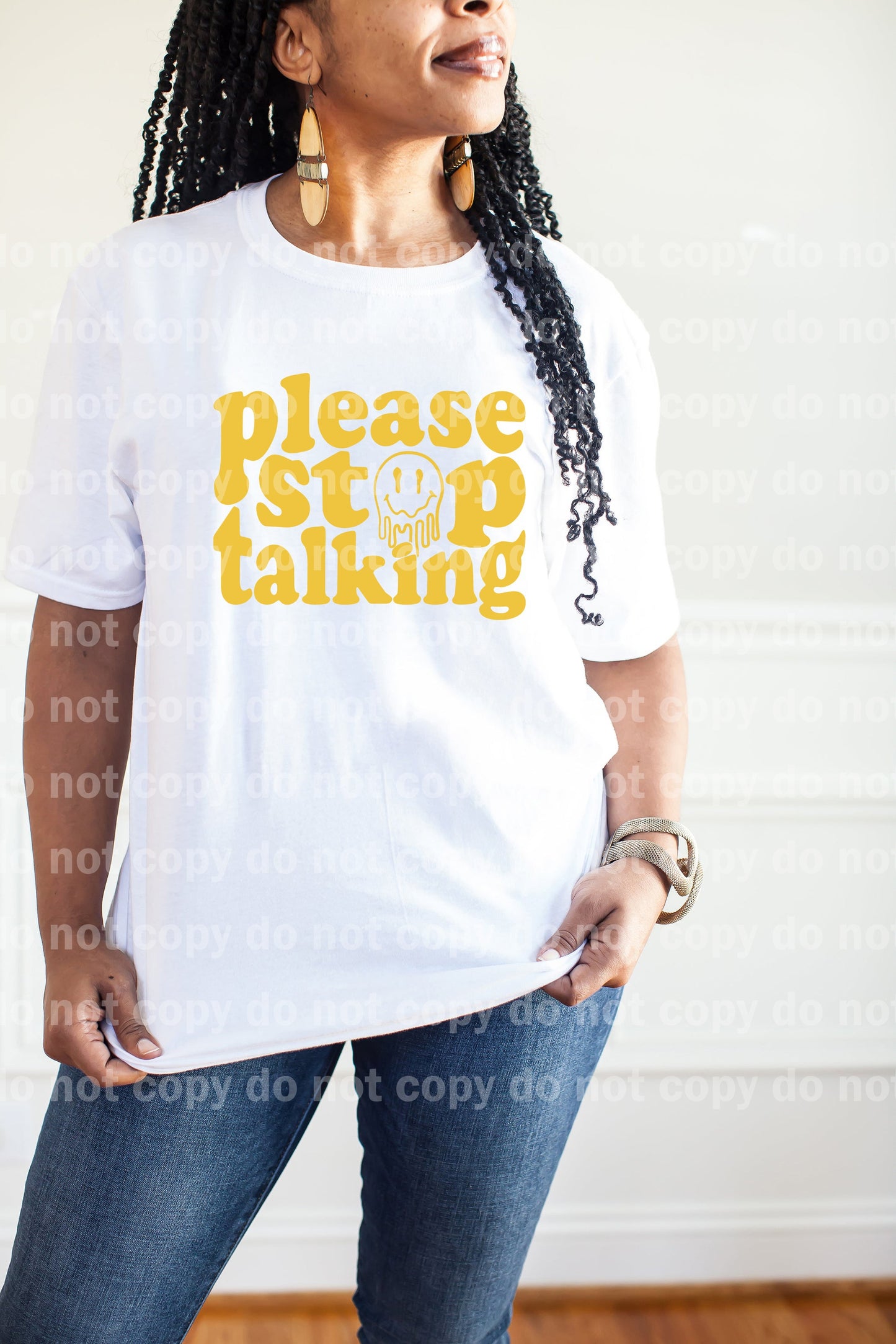 Please Stop Talking Black/Yellow Dream Print or Sublimation Print