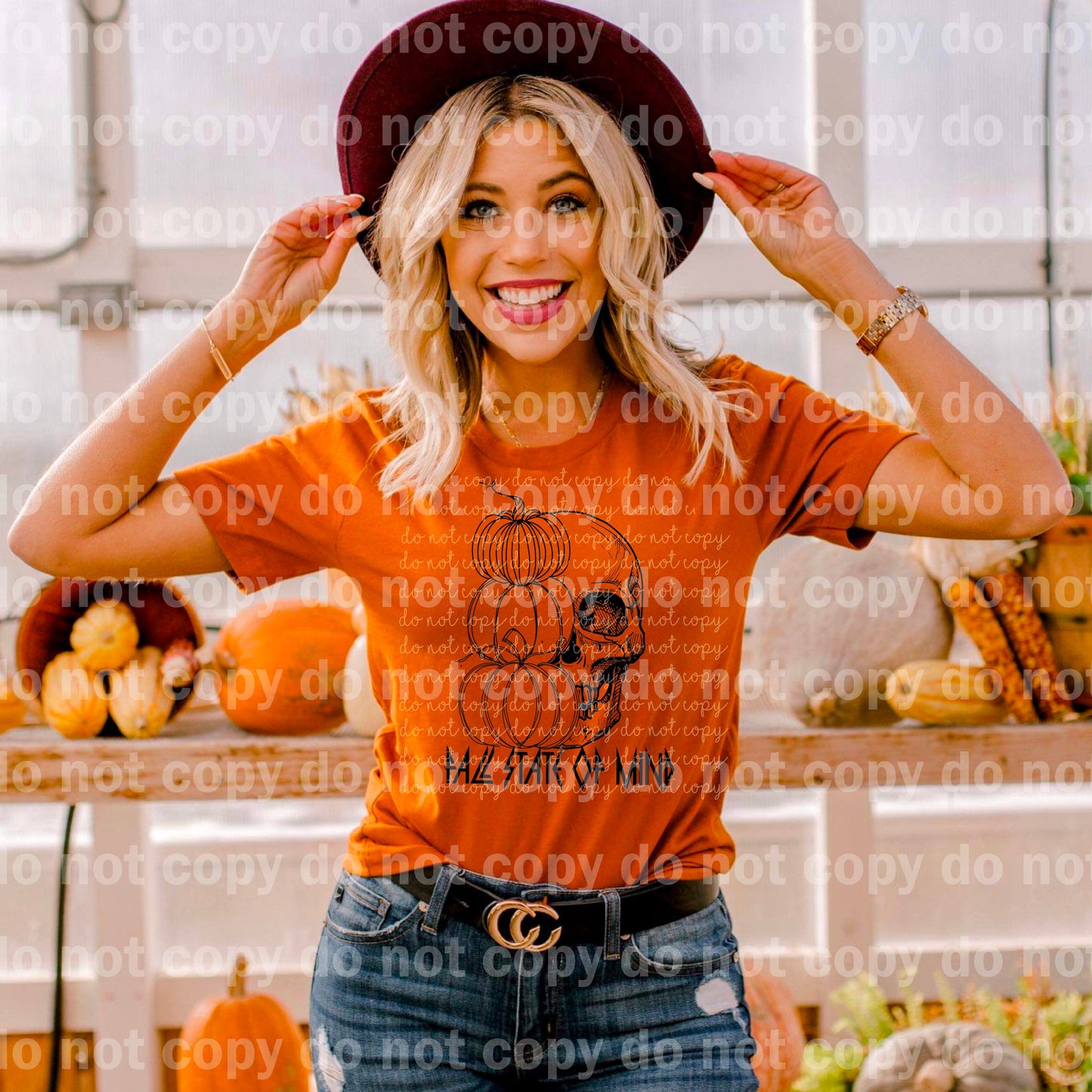 Fall State of Mind Pumpkins and Skeleton Full Color/One Color Dream Print or Sublimation Print