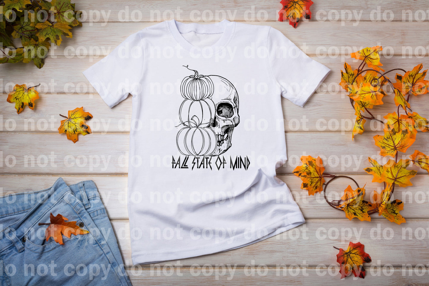 Fall State of Mind Pumpkins and Skeleton Full Color/One Color Dream Print or Sublimation Print