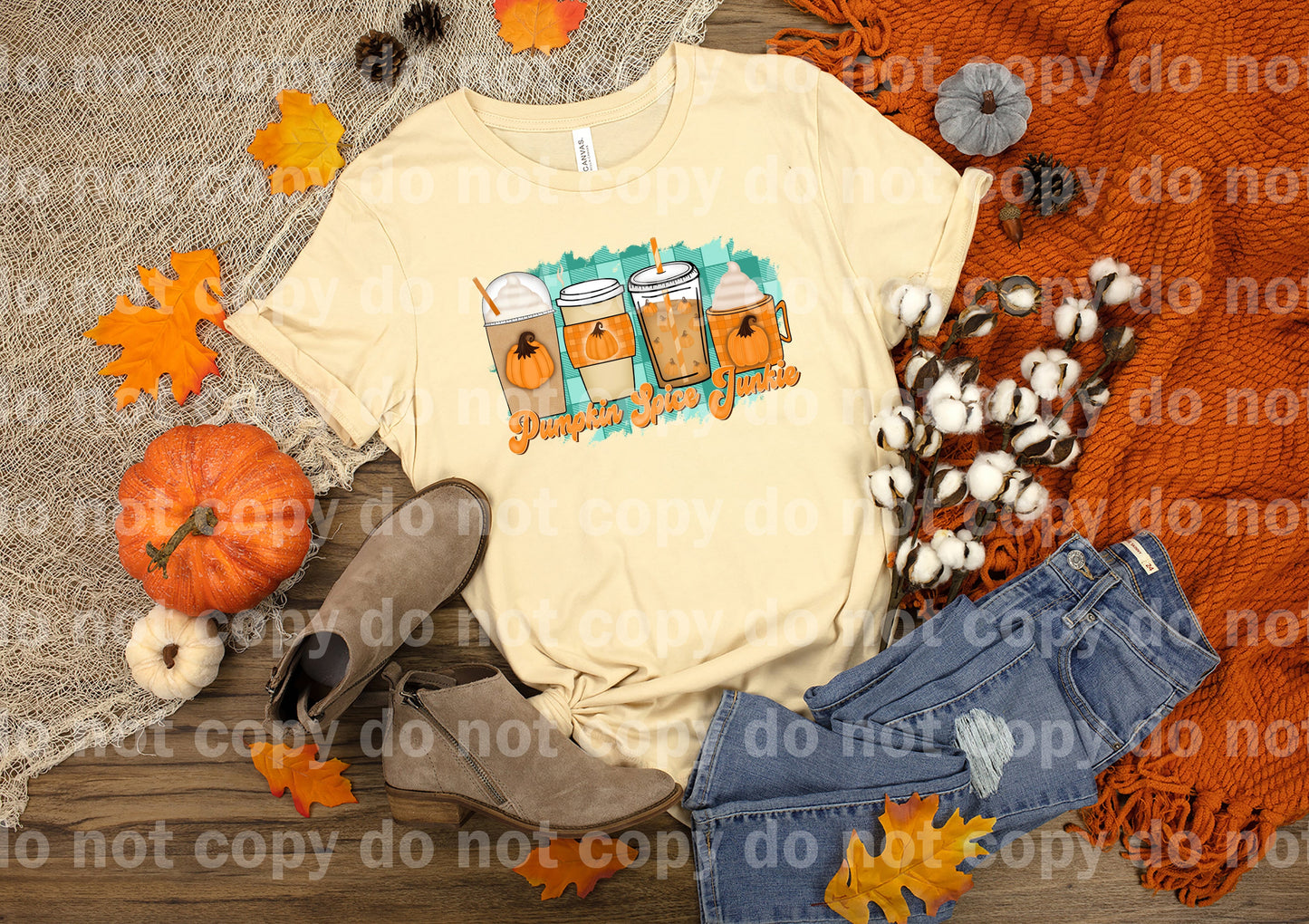 Pumpkin Spice Junkie Plaid Dream Print or Sublimation Print