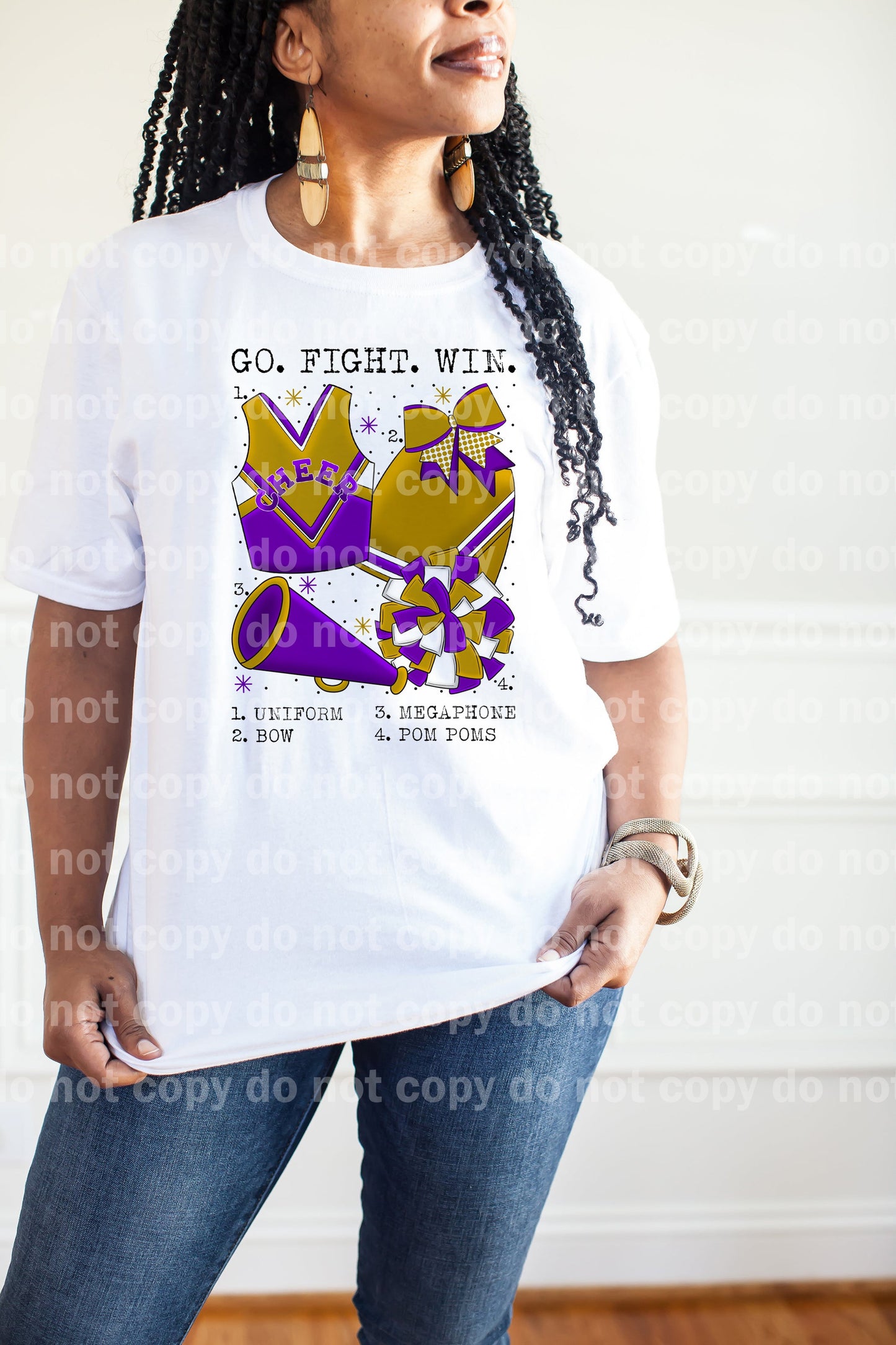Go Fight Win Cheer Chart Purple And Gold Dream Print or Sublimation Print