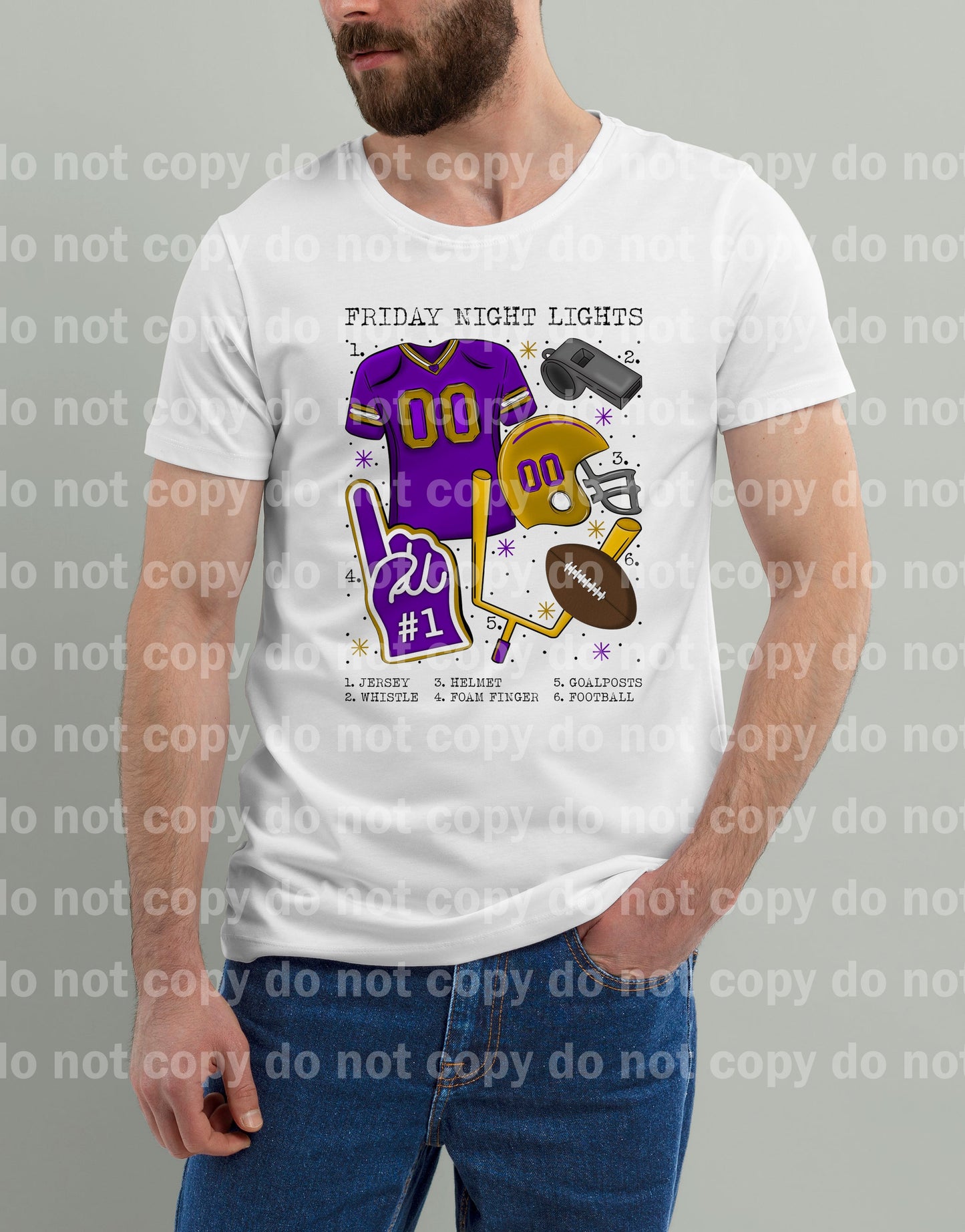 Friday Night Lights Football Chart Purple And Gold Dream Print or Sublimation Print