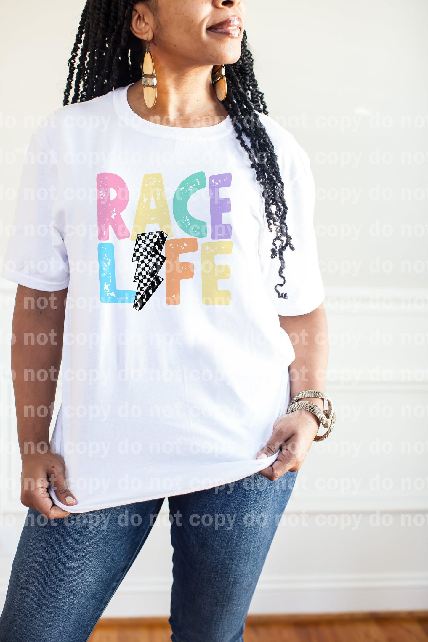 Race Life Checked Lightning Bolt Pastels Dream Print or Sublimation Print