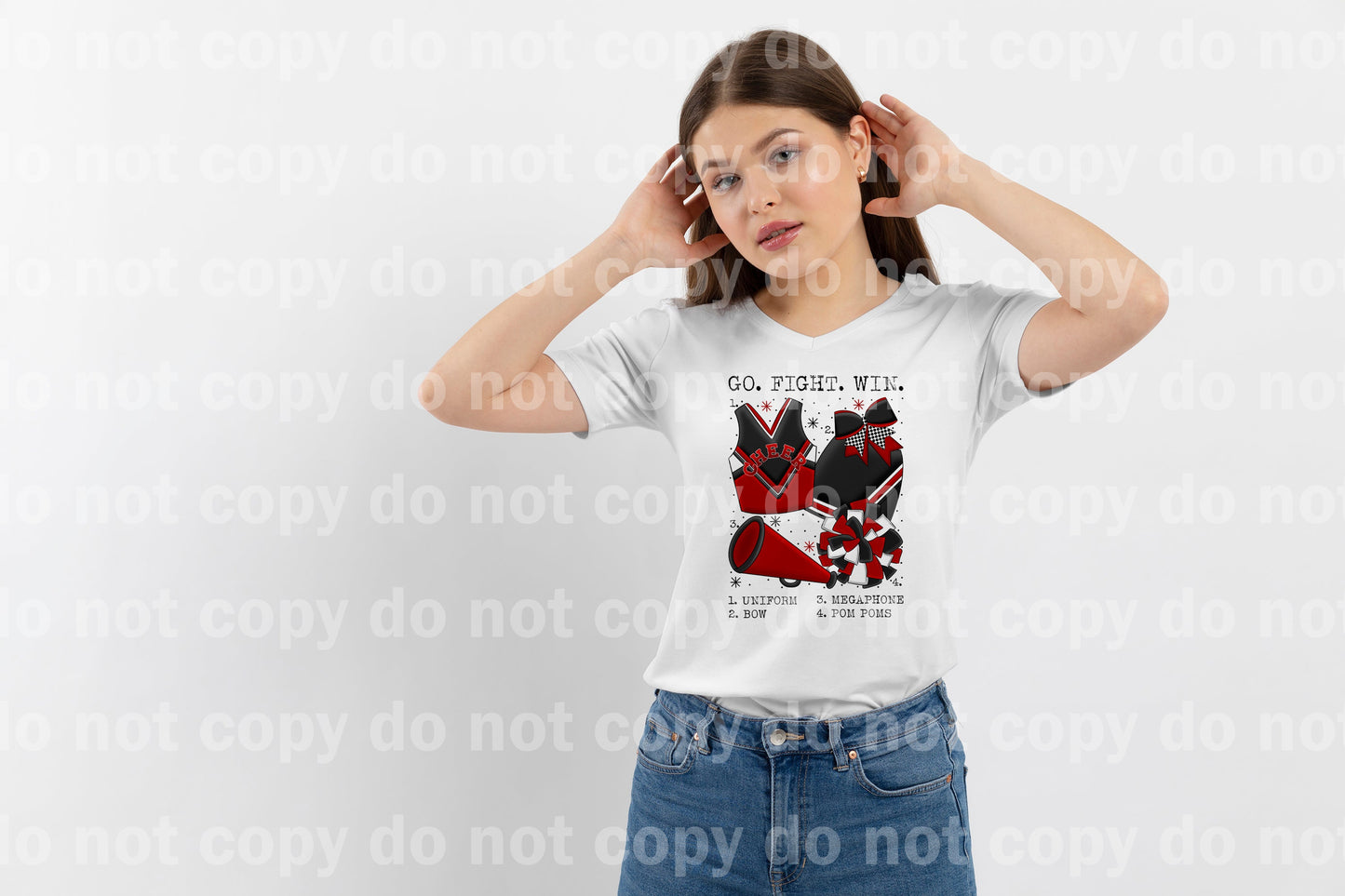 Go Fight Win Cheer Chart Red And Black Dream Print or Sublimation Print