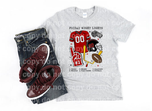 Friday Night Lights Football Chart Red And Black Dream Print or Sublimation Print