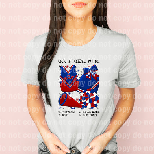 Go Fight Win Cheer Chart Red And Blue Dream Print or Sublimation Print