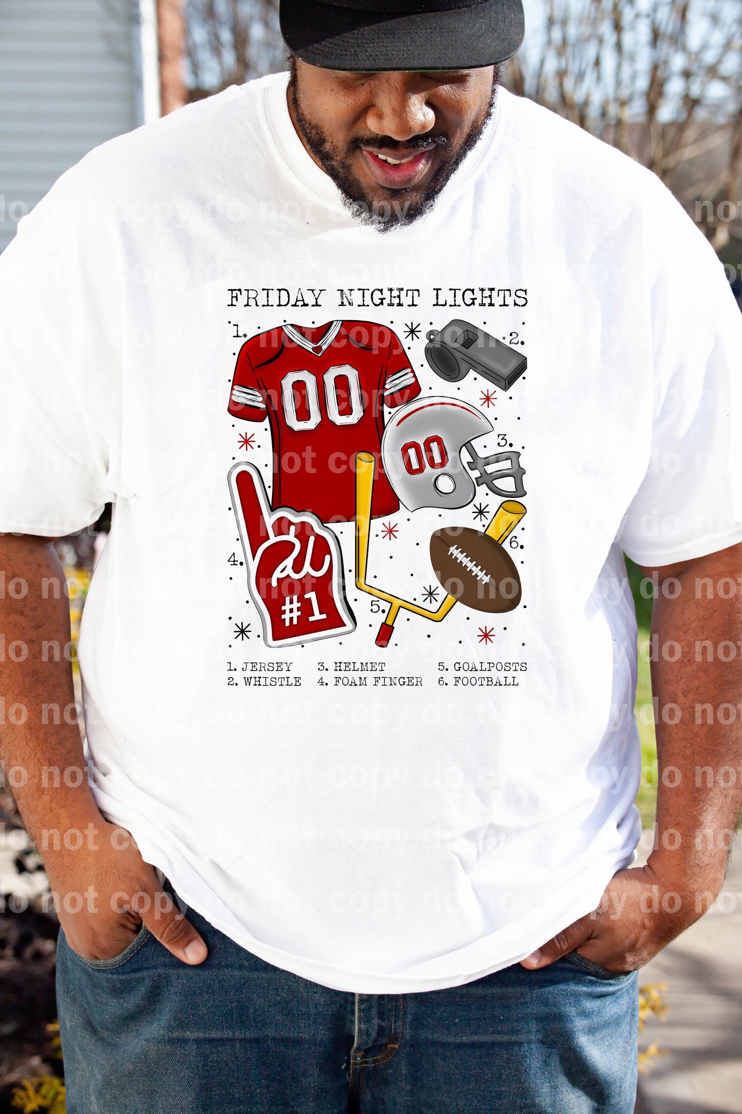 Friday Night Lights Football Chart Red And White Dream Print or Sublimation Print