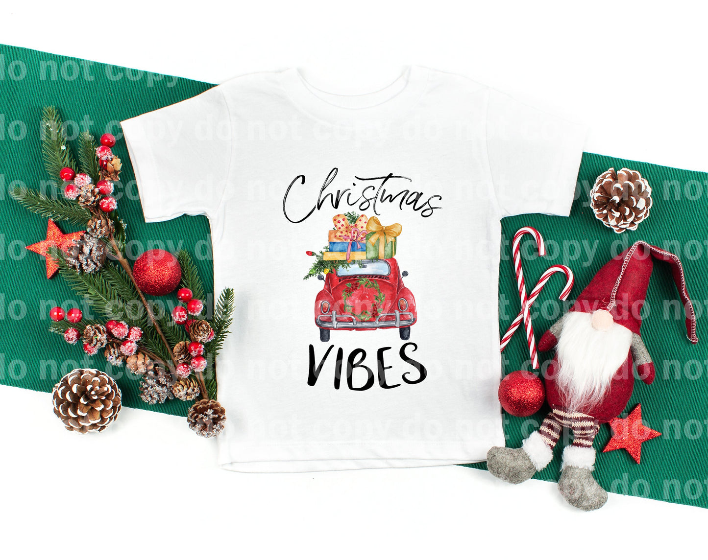Red Car Christmas Vibes Dream Print o Impresión por sublimación