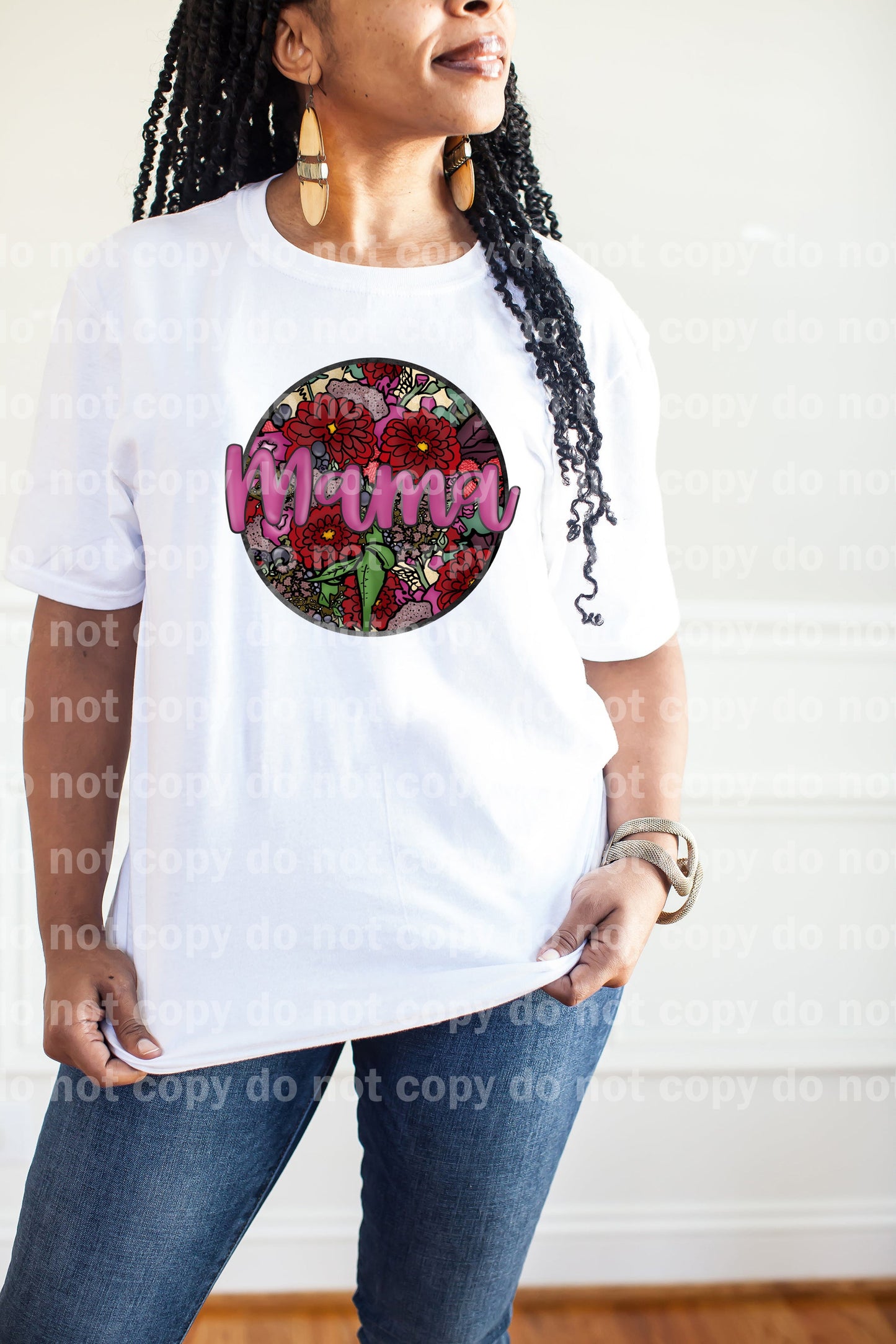 Red Floral Mama Dream Print or Sublimation Print