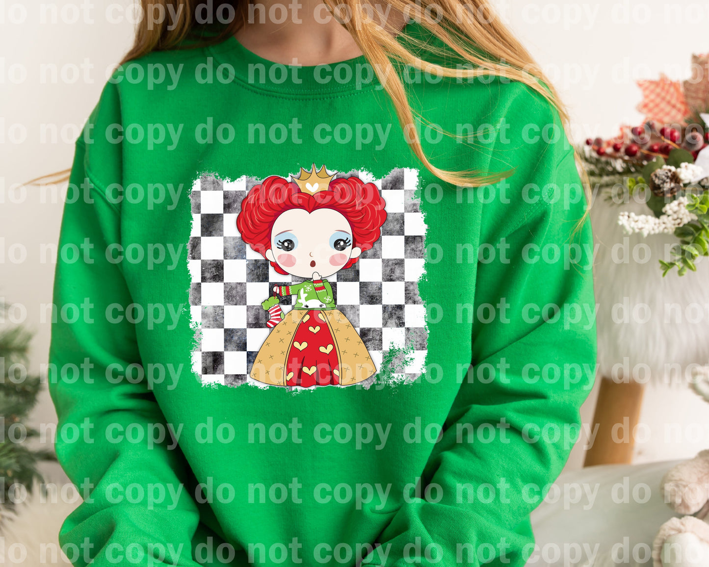 Red Hair Princess Checkered Dream Print or Sublimation Print