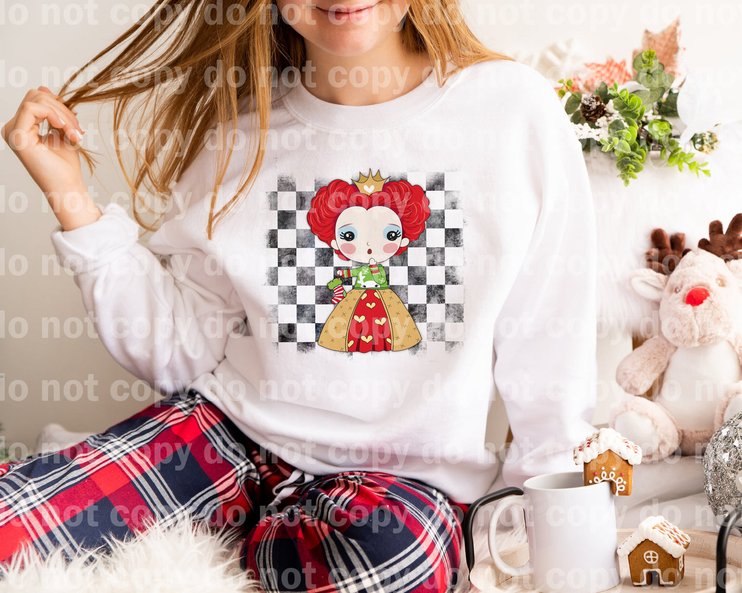 Red Hair Princess Checkered Dream Print or Sublimation Print