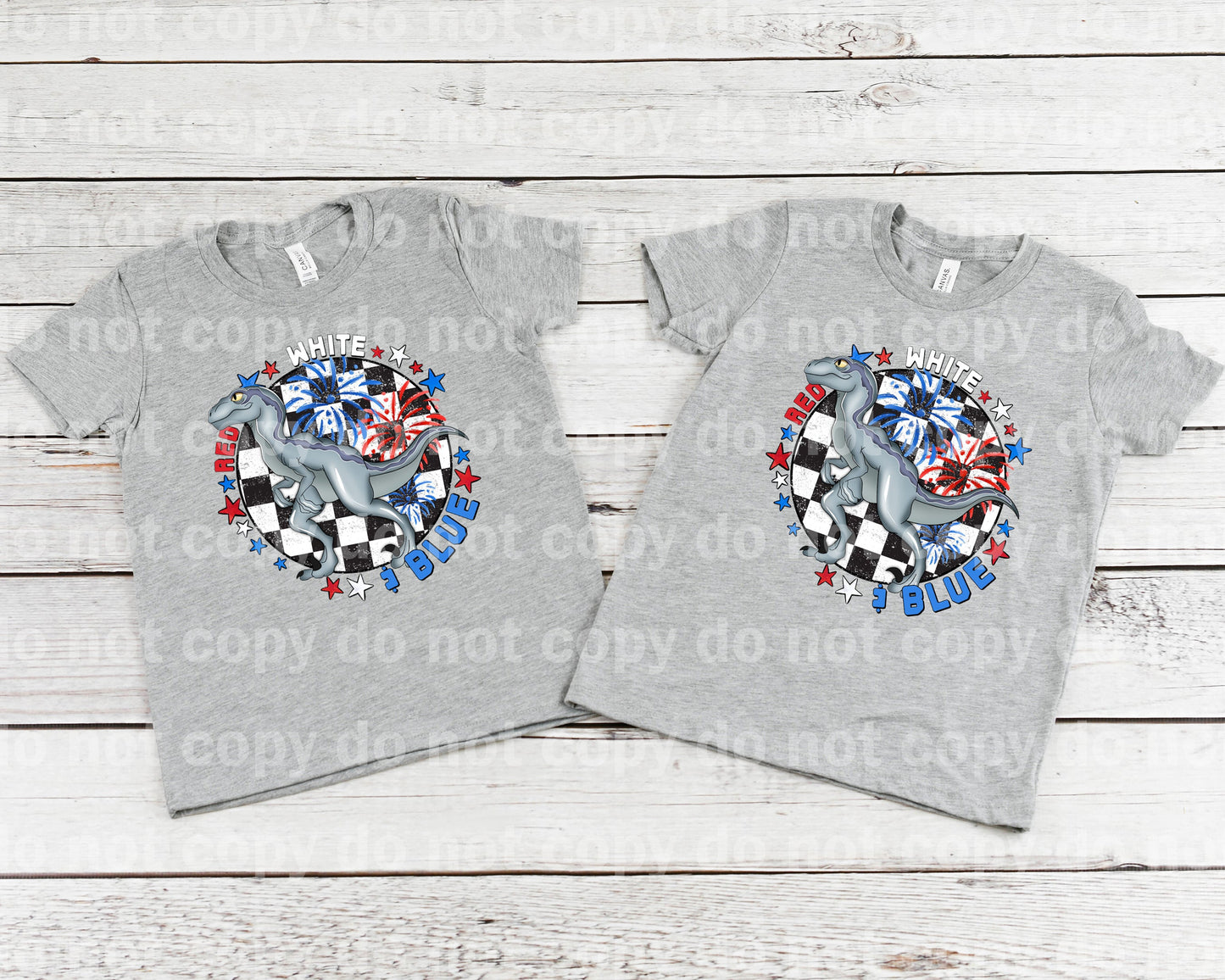 Red White And Blue Dinosaur Dream Print or Sublimation Print