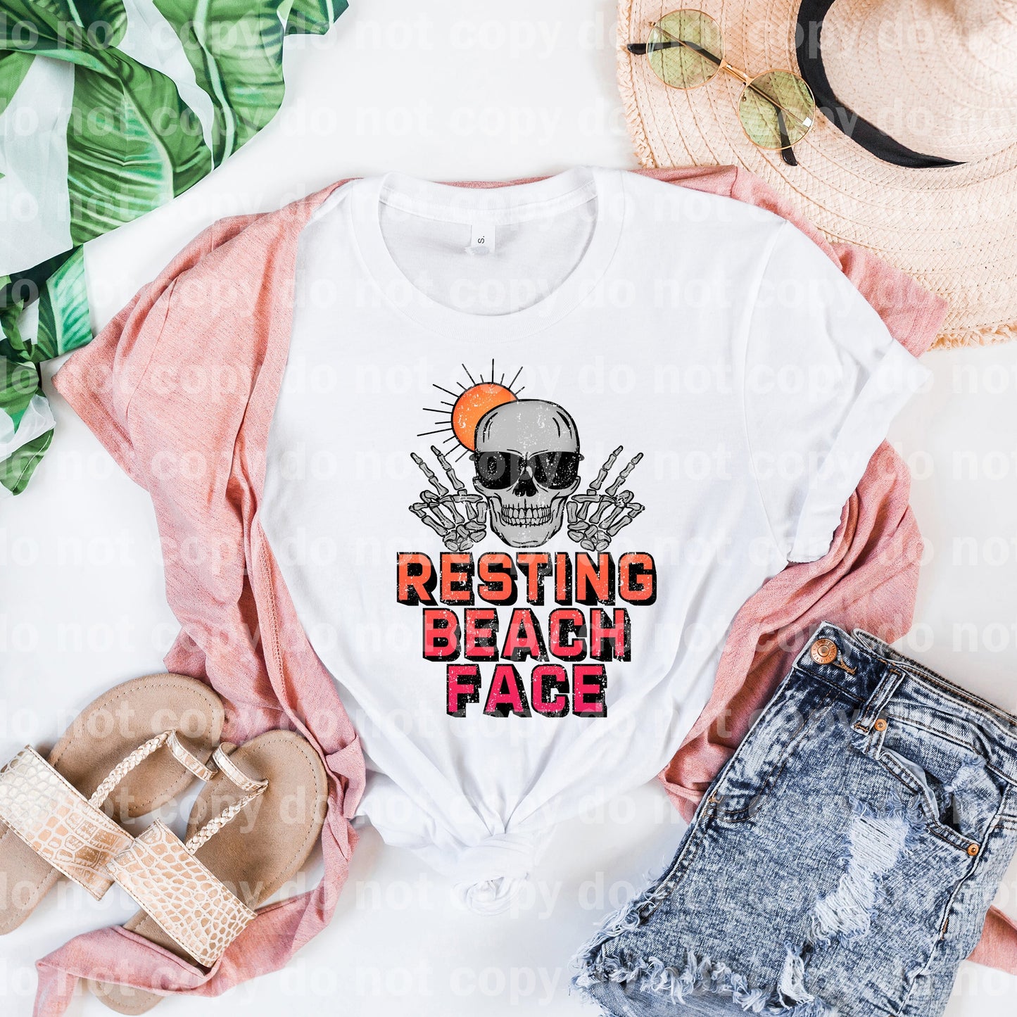 Resting Beach Face Distressed Full Color/One Color Dream Print or Sublimation Print