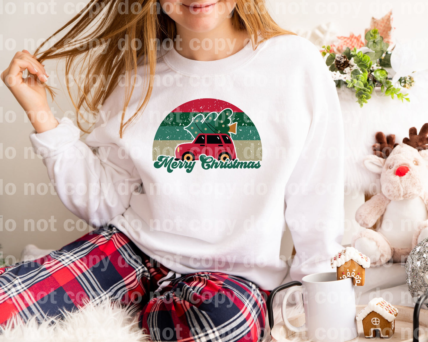 Merry Christmas Retro Car Dream Print or Sublimation Print