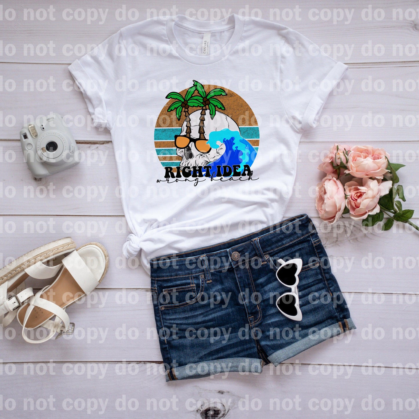 Right Idea Wrong Beach Skull Dream Print or Sublimation Print