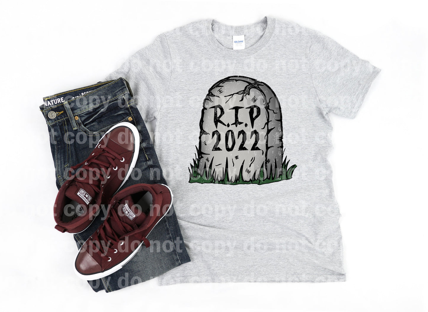 RIP 2022 Distressed Full Color/One Color Dream Print or Sublimation Print