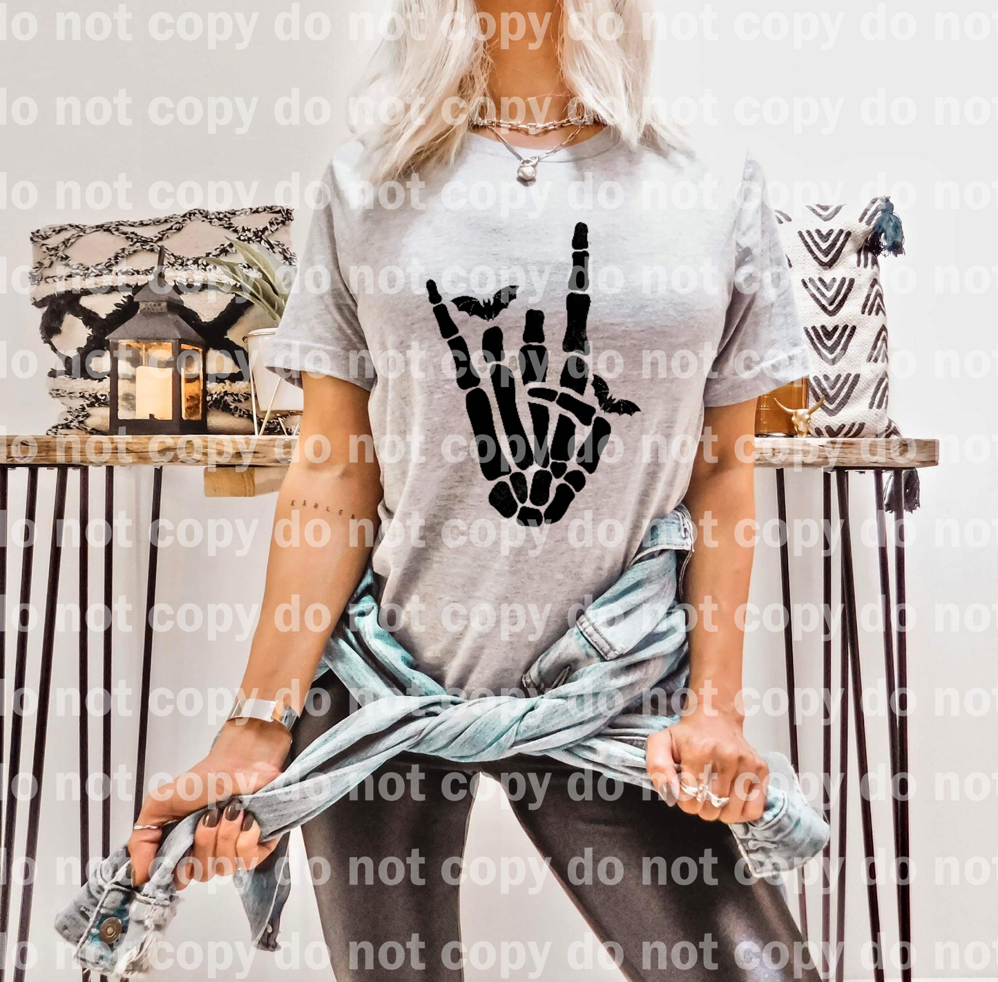 Rock On Bats Skellie Hand Distressed/Non Distressed Dream Print or Sublimation Print