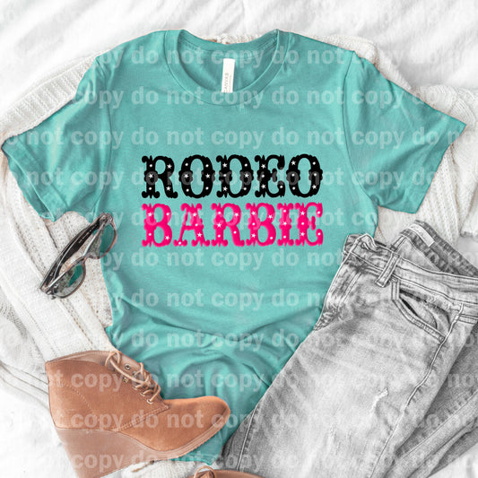 Rodeo Barbie Black Pink Dream print transfer