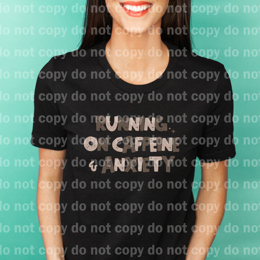 Running On Caffeine And Anxiety Distressed Full Color/One Color Dream Print or Sublimation Print