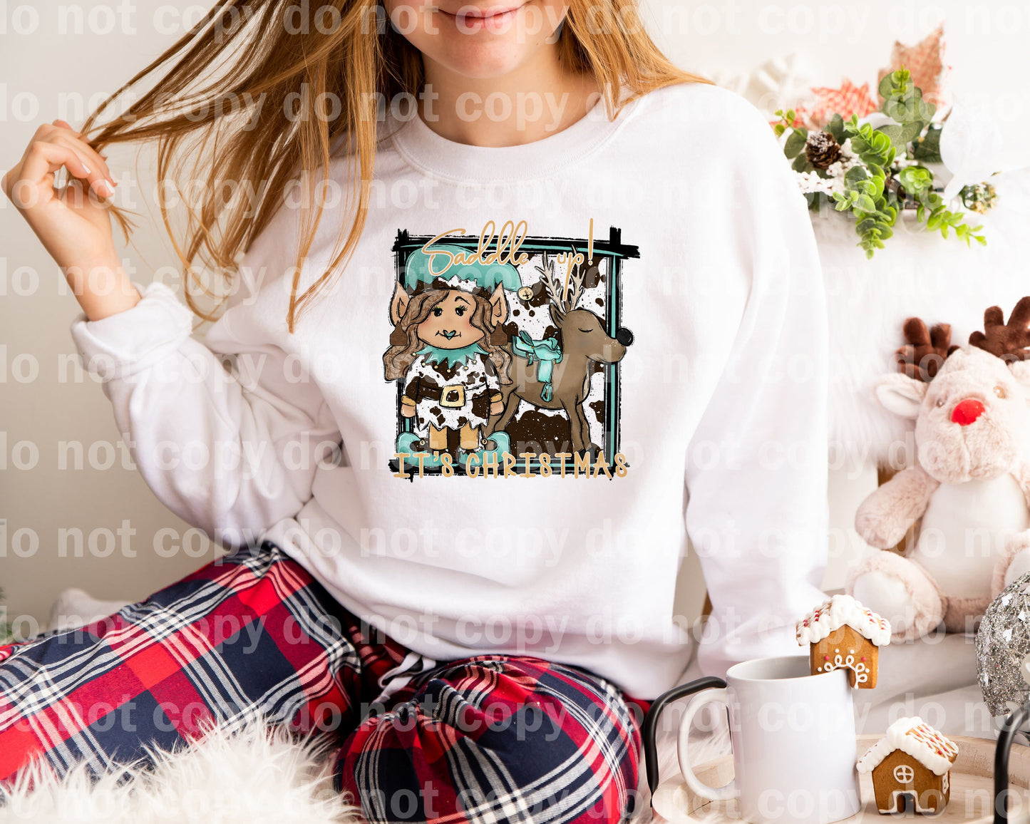 Saddle Up It's Christmas Girl Dream Print or Sublimation Print