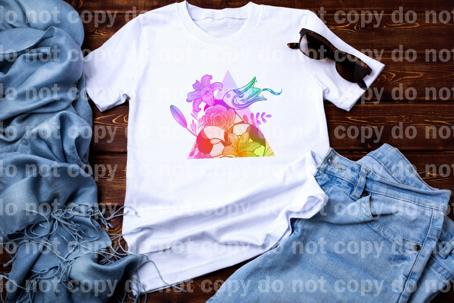 Sandworm Floral Triangle Pastel or rainbow  Color Style Dream Print or Sublimation Print