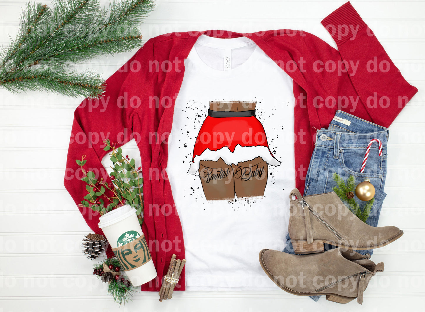 Santa's Baby Dark Skin Tone Dream Print or Sublimation Print