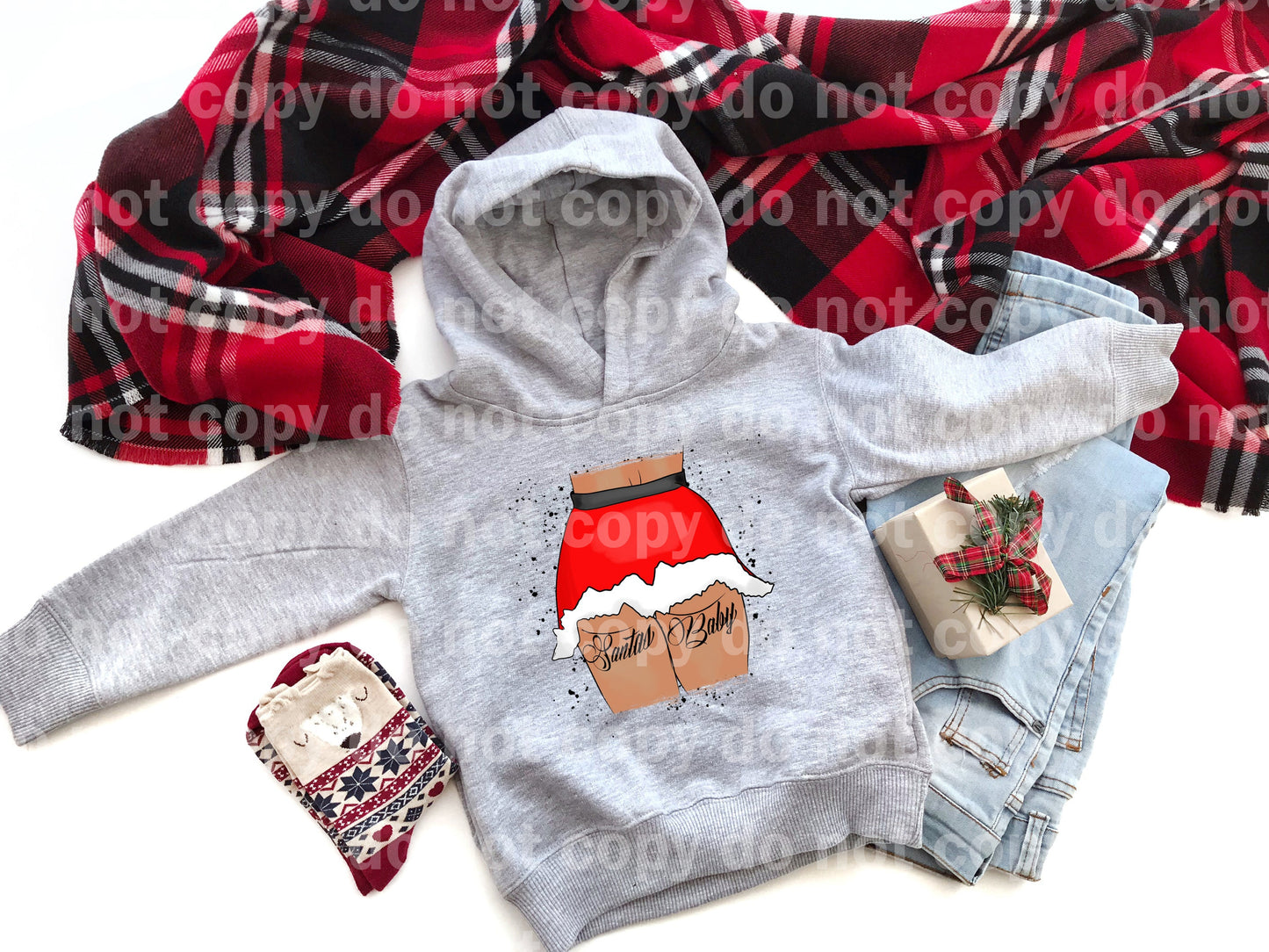 Santa's Baby Tan Skin Tone Dream Print or Sublimation Print