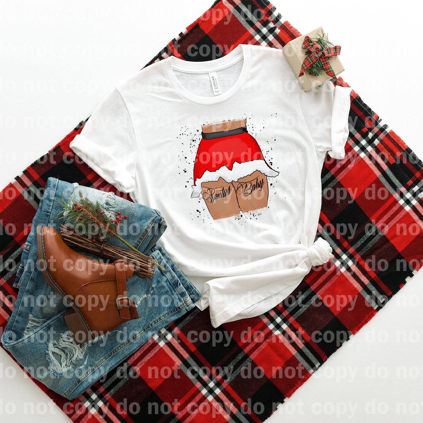 Santa's Baby Tan Skin Tone Dream Print or Sublimation Print