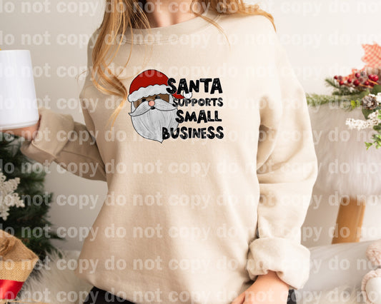Santa Supports Small Business Dark Santa Distressed Dream Print or Sublimation Print